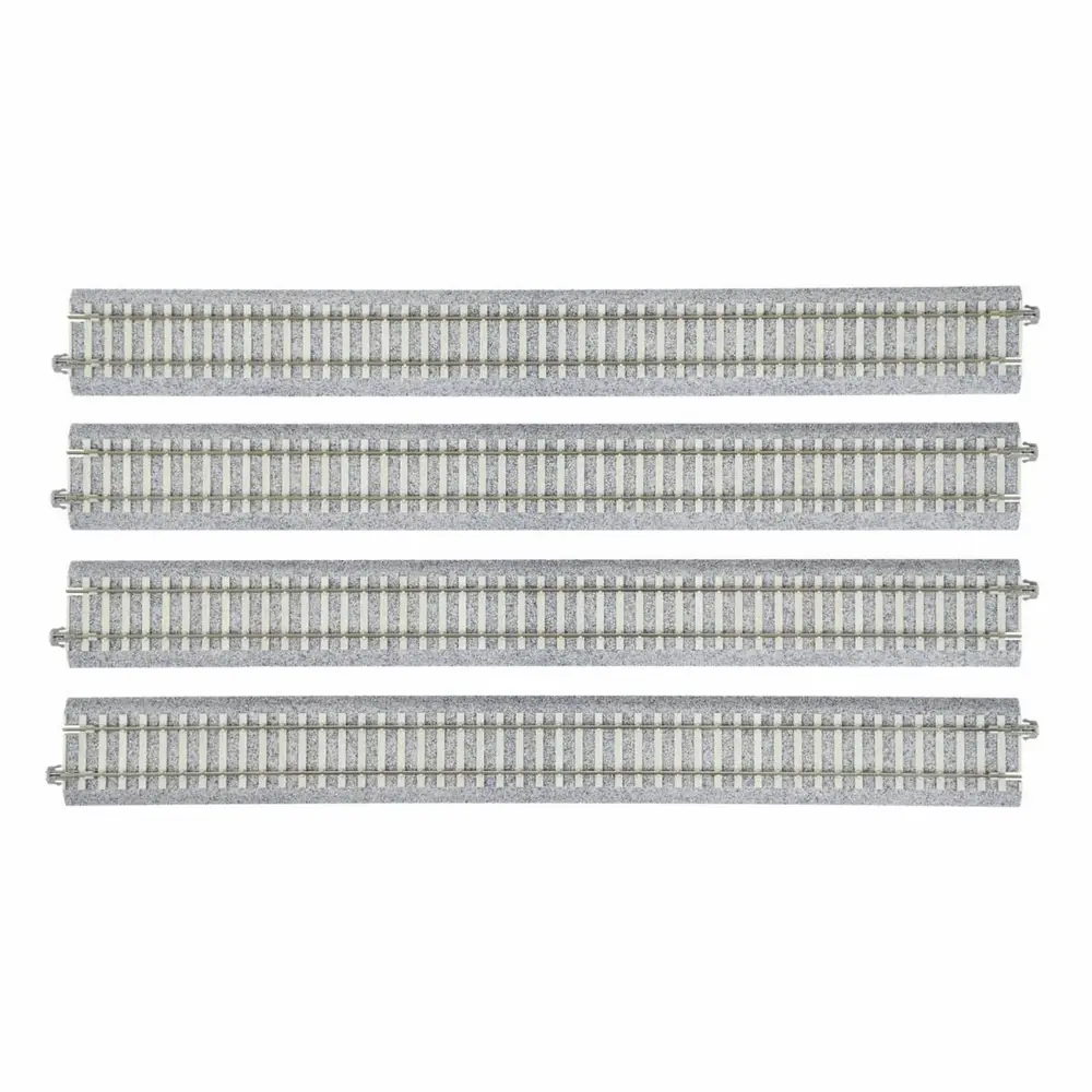 4 rails droits Unitrack 369 mm code 83 - Kato 2-181 - HO 1/87 - 2R