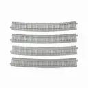 4 rails courbes Unitrack 1606 mm 11,25° code 83 - Kato 2-331 - HO 1/87 - 2R
