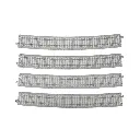 4 rails courbes traverses en béton Unitrack (R1606-11.25) - Kato 2-331 - HO 1/87
