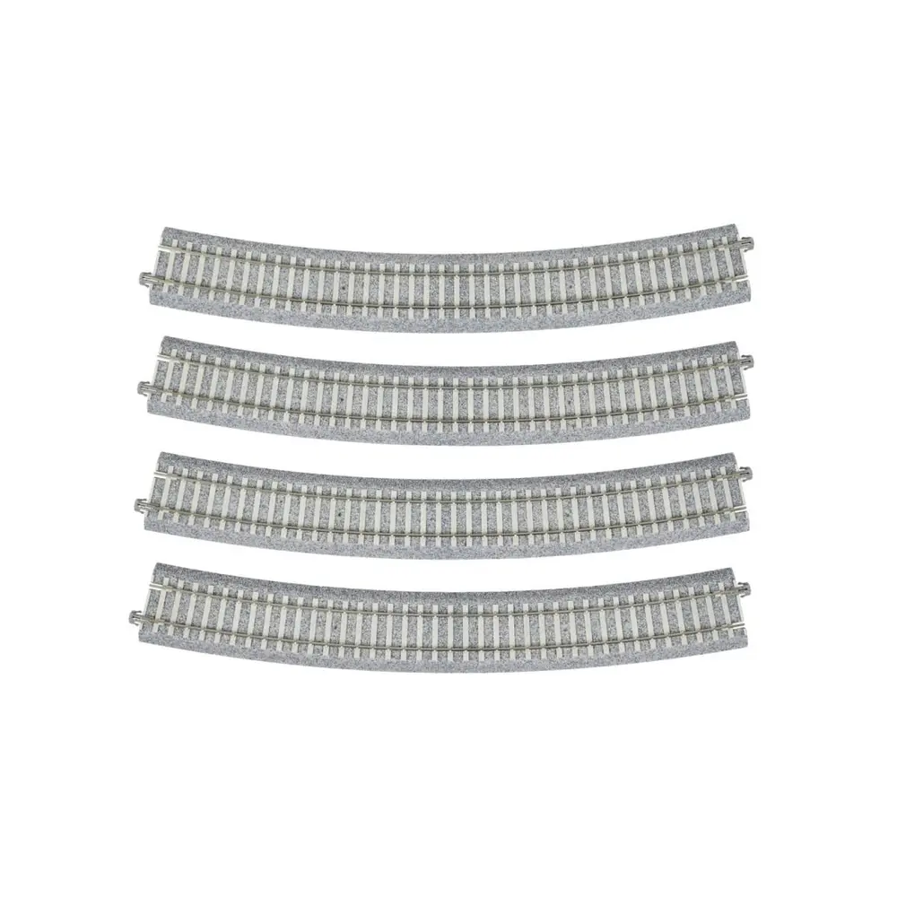 4 rails courbes Unitrack (R790-22.5PC) CS 22,5 degrés - Kato 2-251 - HO 1/87