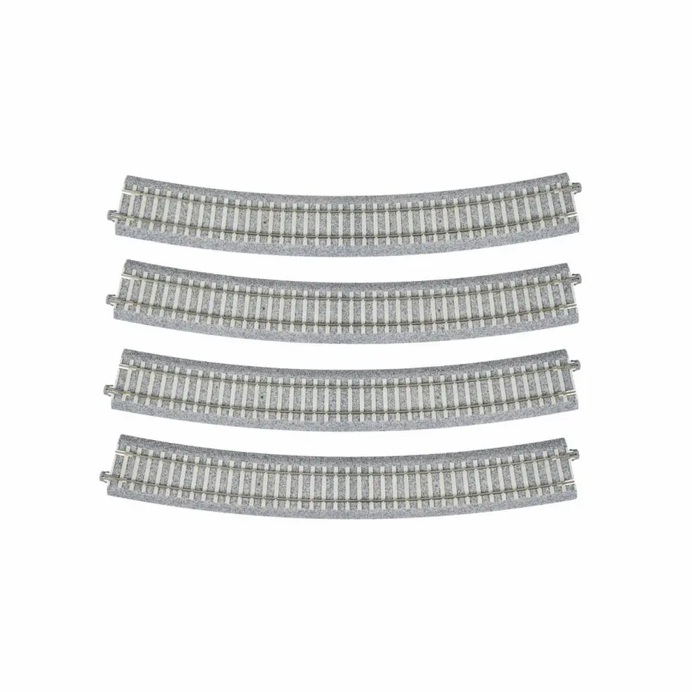 4 rails courbes Unitrack 790 mm 22,5° code 83 - Kato 2-251 - HO 1/87 - 2R