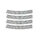 4 rails courbes Unitrack (R790-22.5PC) CS 22,5 degrés - Kato 2-251 - HO 1/87