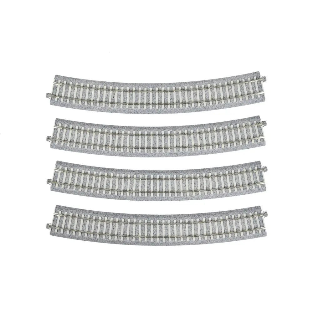 4 rails courbes Unitrack (R730-22.5PC) CS 22,5 degrés - Kato 2-241 - HO 1/87