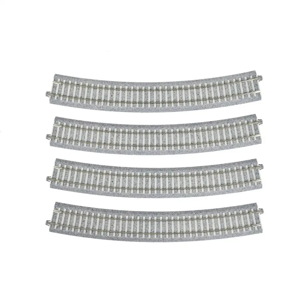 4 rails courbes Unitrack 730 mm 22,5° code 83 - Kato 2-241 - HO 1/87 - 2R