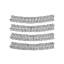4 rails courbes Unitrack (R730-22.5PC) CS 22,5 degrés - Kato 2-241 - HO 1/87