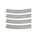 4 rails courbes Unitrack 730 mm 22,5° code 83 - Kato 2-241 - HO 1/87 - 2R