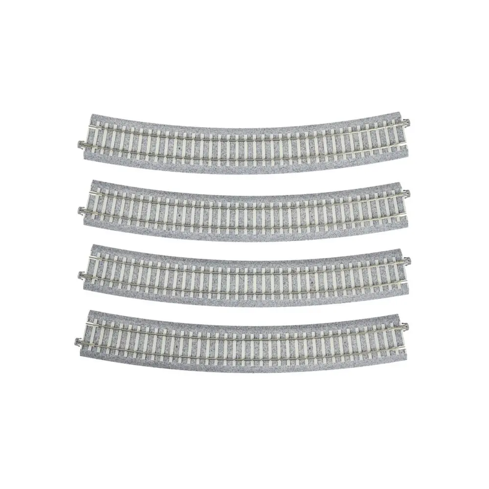 4 rails courbes Unitrack (R730-PCAL/R730-PCAR) CS - Kato 2-242 - HO 1/87