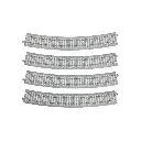 4 rails courbes Unitrack (R730-PCAL/R730-PCAR) CS - Kato 2-242 - HO 1/87