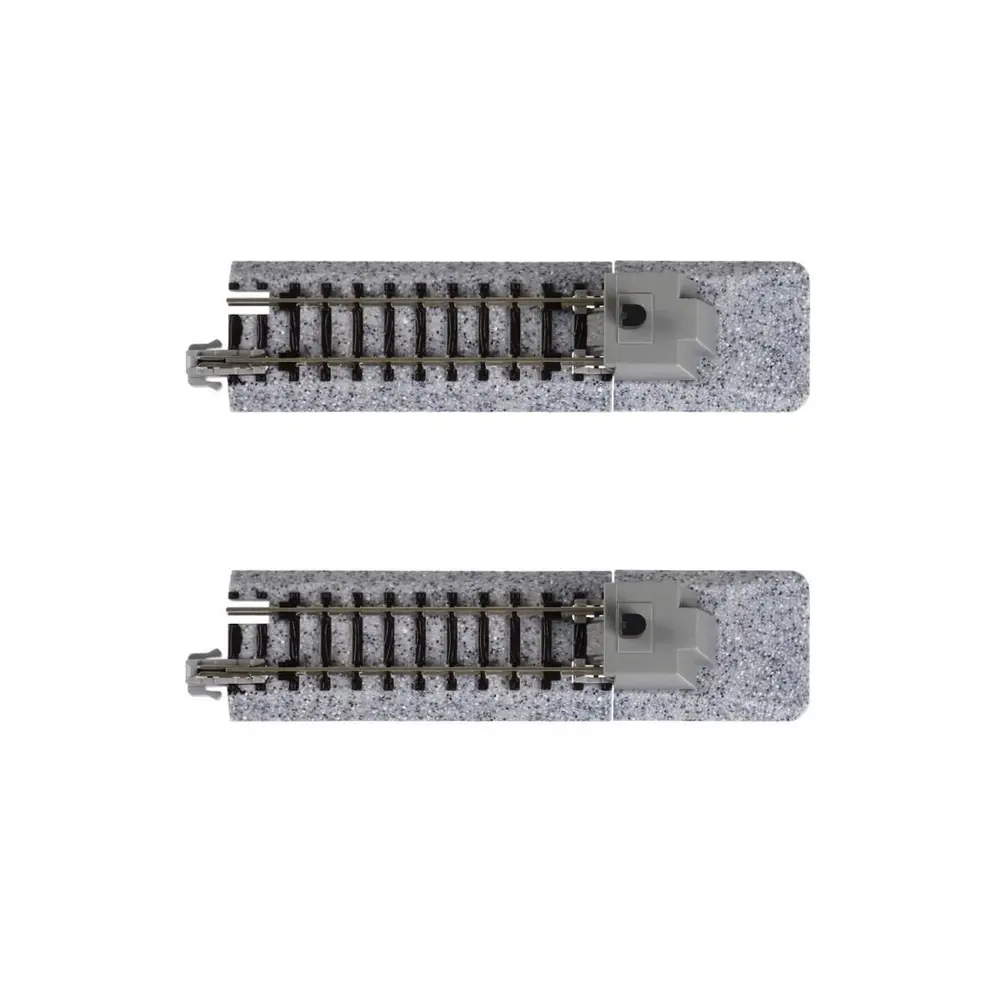 2 rails droits Unitrack 62 mm avec butoir type A - Kato 20-046 - N 1/160 - 2R