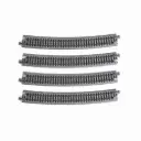 4 rails courbes Unitrack 718 mm 15° code 80 - Kato 20-150 - N 1/160 - 2R