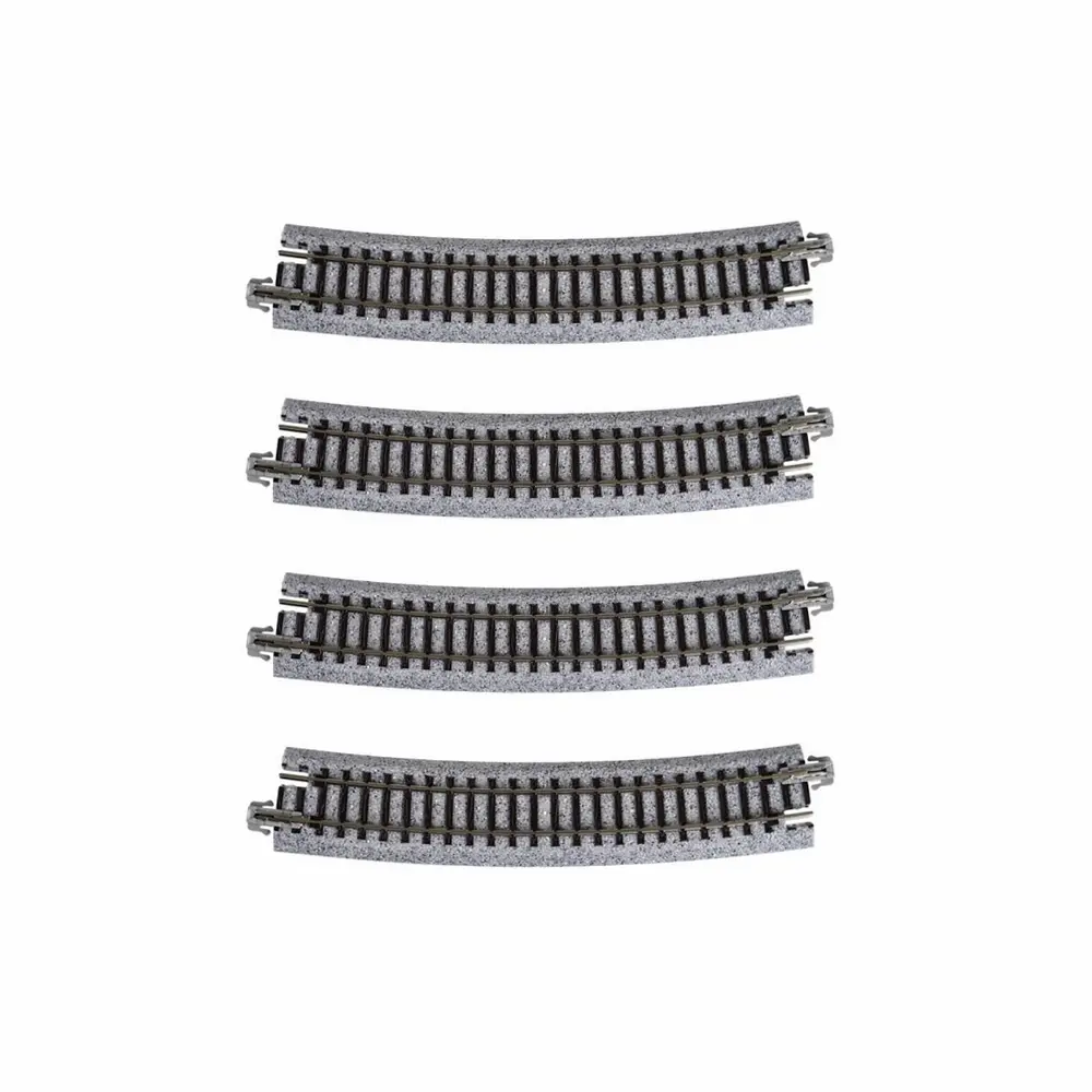 4 rails courbes Unitrack 481 mm 15° code 80 - Kato 20-160 - N 1/160 - 2R