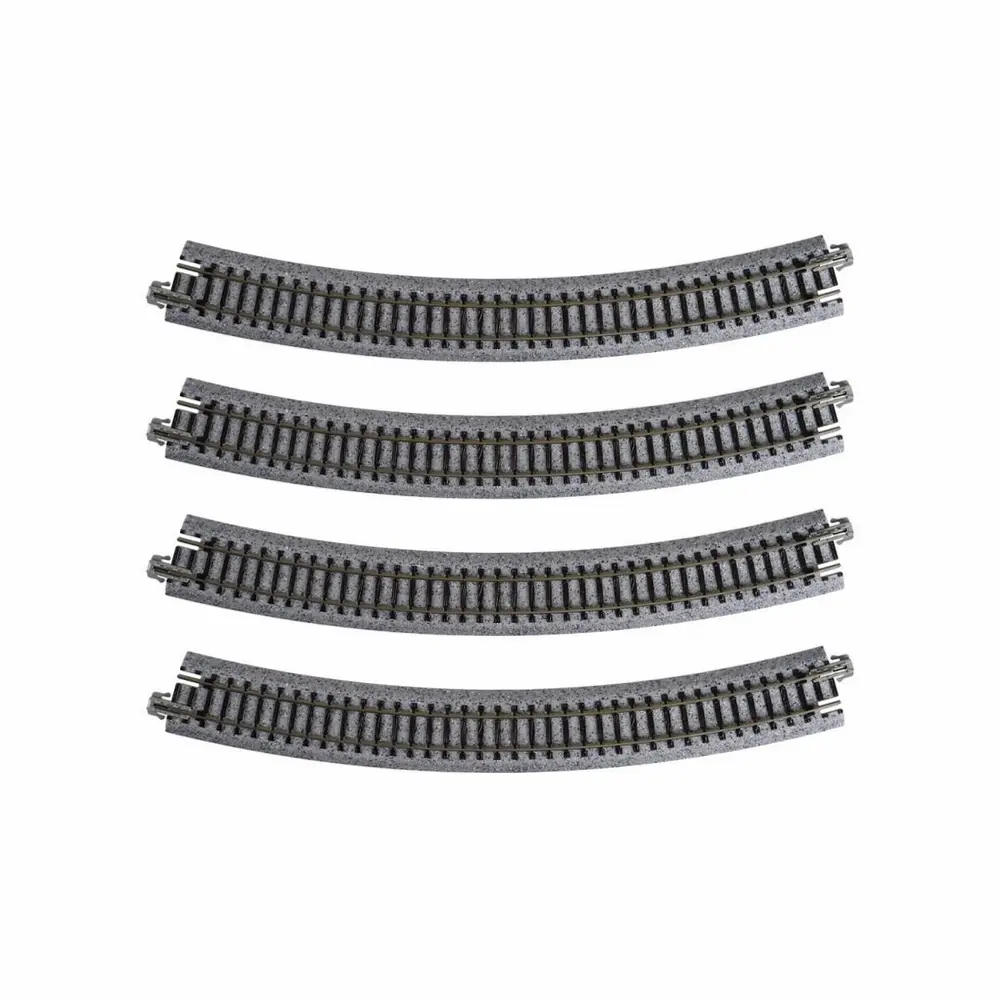 4 rails courbes Unitrack 381 mm 30° code 80 - Kato 20-140 - N 1/160 - 2R
