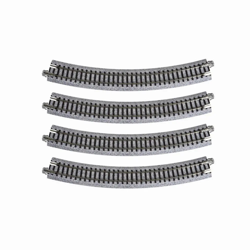 4 rails courbes Unitrack 348 mm 30° code 80 - Kato 20-130 - N 1/160 - 2R