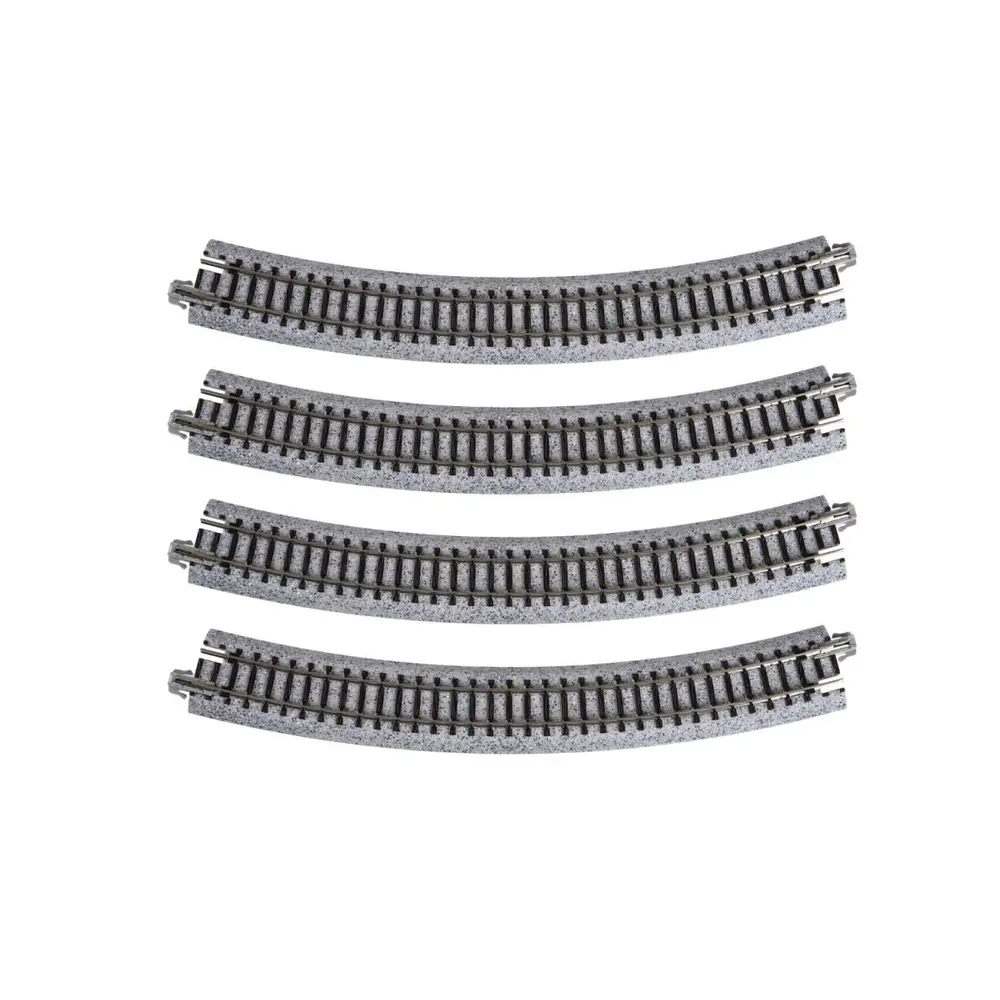 4 rails incurvés Unitrack (R348-30) 30 degrés - Kato 20-130 - HO 1/87