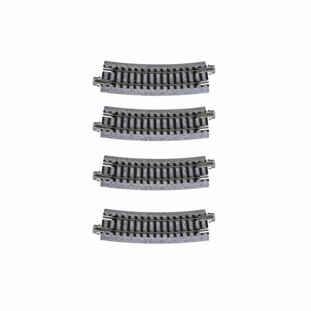 4 rails courbes Unitrack 315 mm 15° code 80 - Kato 20-121 - N 1/160 - 2R