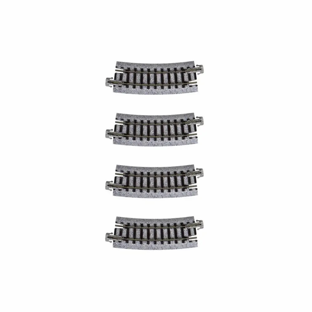 4 rails courbes Unitrack 249 mm 15° code 80 - Kato 20-101 - N 1/160 - 2R
