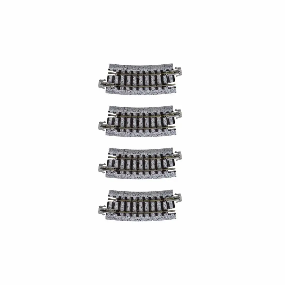 4 rails courbes Unitrack 216 mm 15° code 80 - Kato 20-171 - N 1/160 - 2R