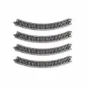 4 rails courbes Unitrack 249 mm 45° code 80 - Kato 20-100 - N 1/160 - 2R