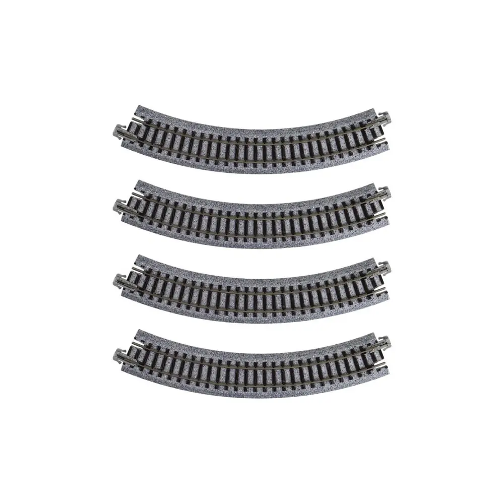 4 rails incurvés Unitrack Compact (R183-45) à 45 degrés - Kato 20-172 - HO 1/87