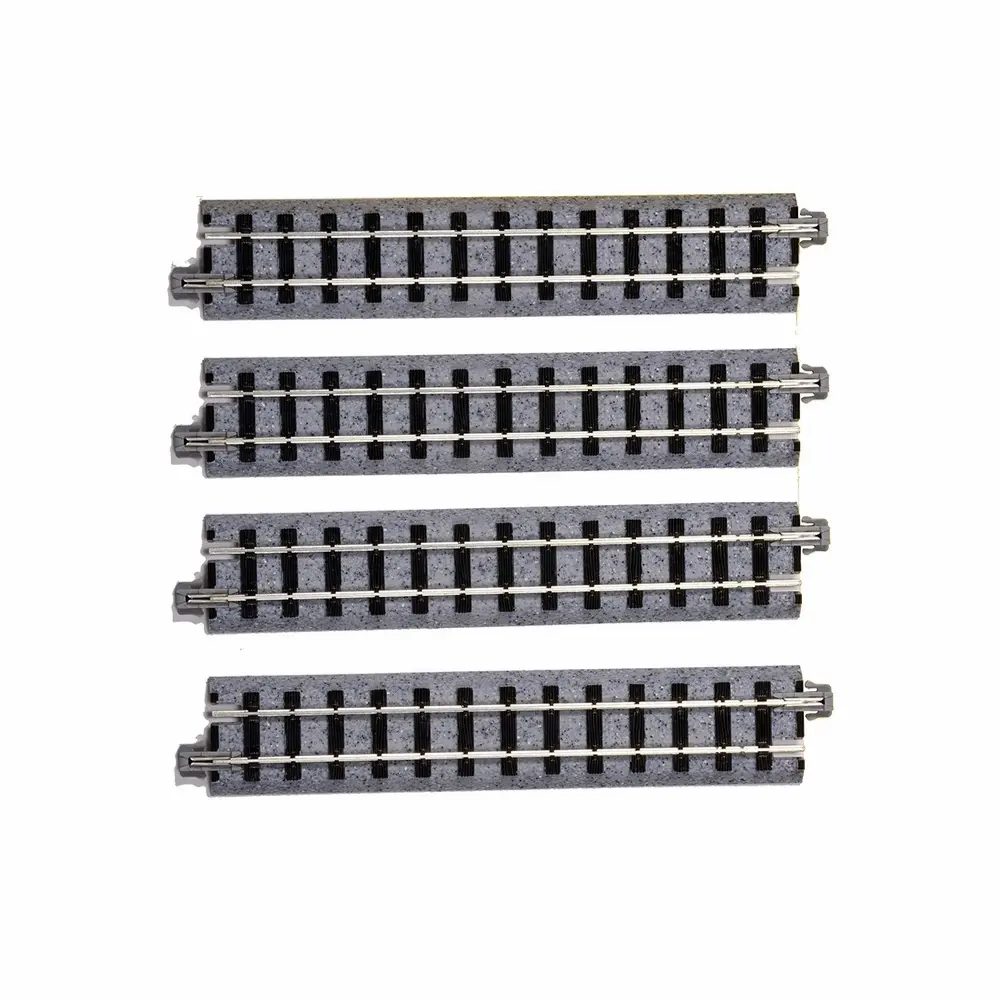 4 rails droits à écartement étroit Unitrack 124 mm - Kato 52-120 - OO 1/76 - 2R