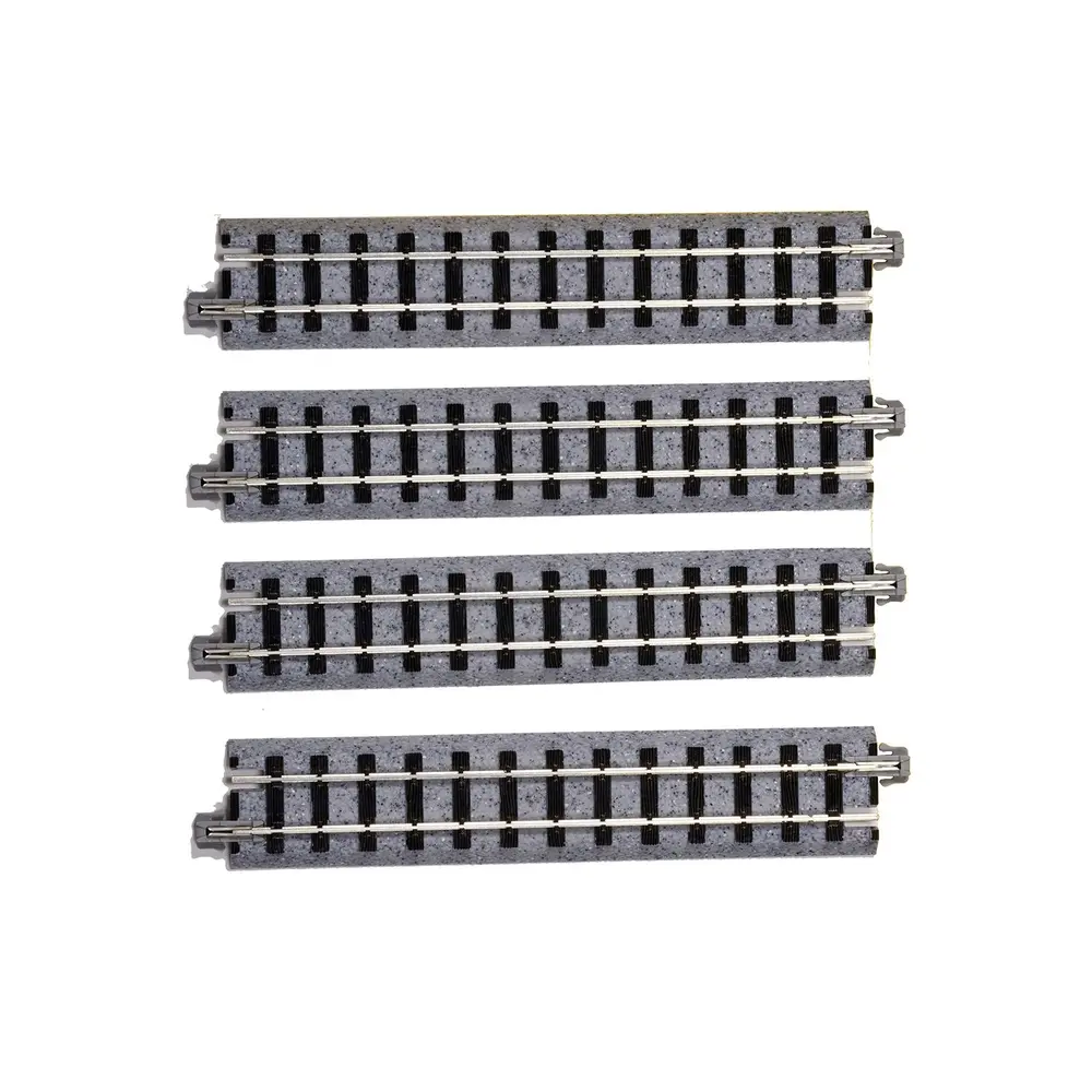 4 rails droits à voie étroite Unitrack 124mm - Kato 52-120 - OO 1/76