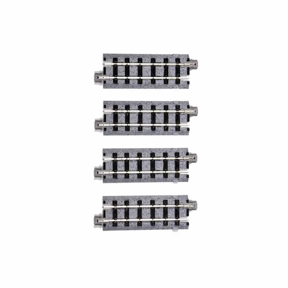 4 rails droits à écartement étroit Unitrack 62 mm - Kato 52-140 - OO 1/76 - 2R