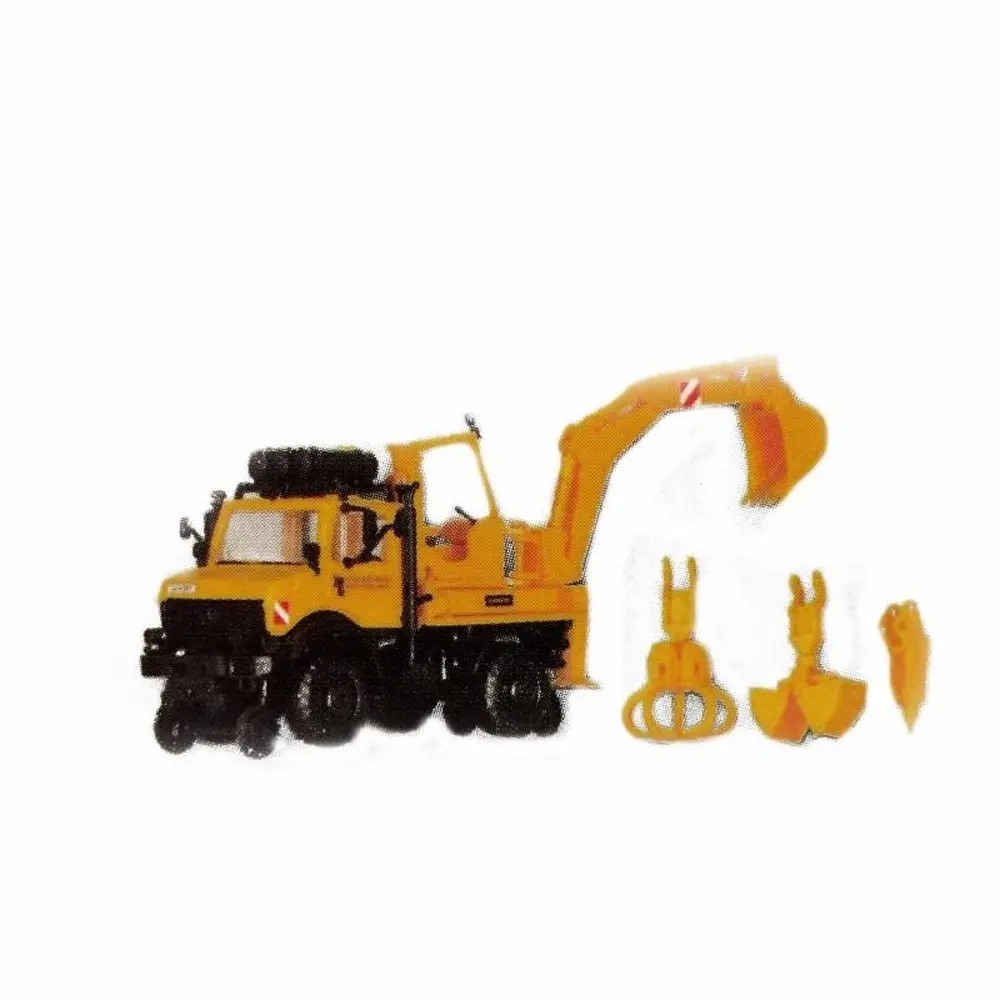 Unimog sur rail avec grue