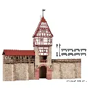 Mur d'enceinte avec tour à colombages KIBRI 38914 - HO 1/87