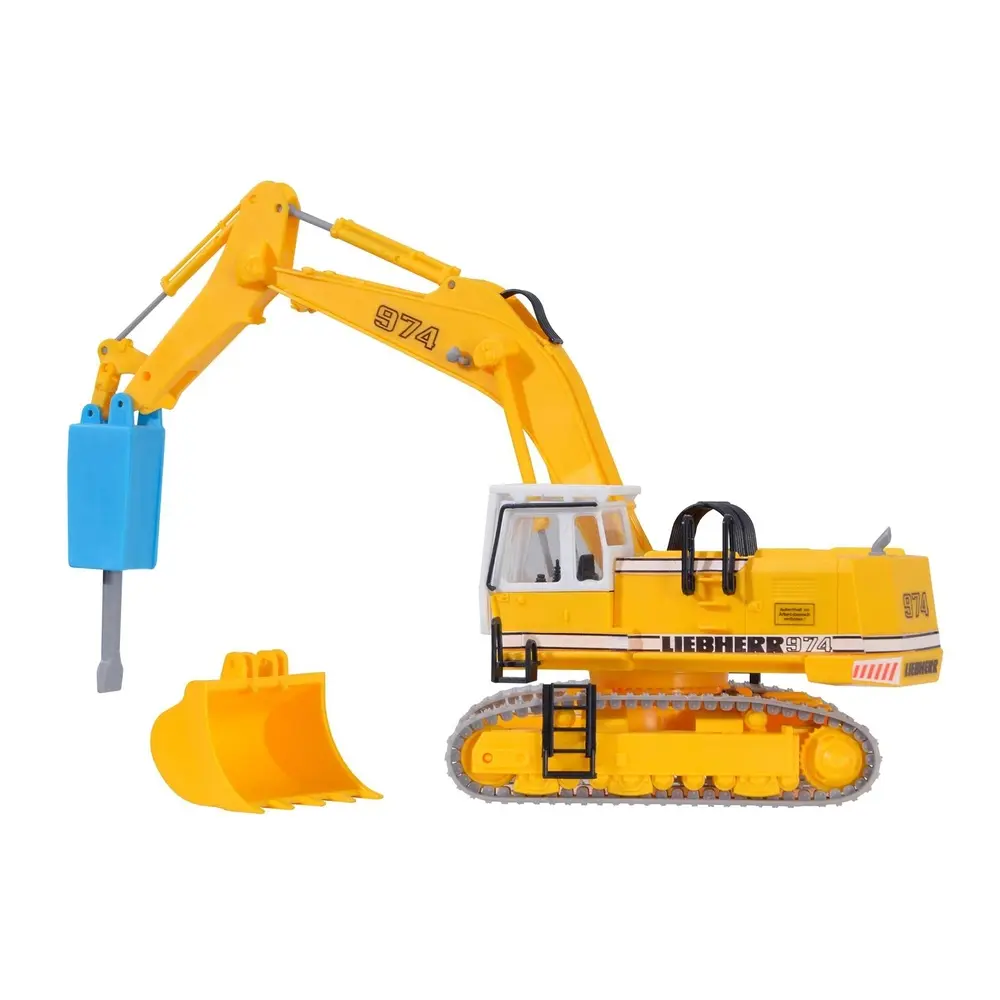 Pelleteuse "LIEBHERR" avec burin de démolition et cage de protection