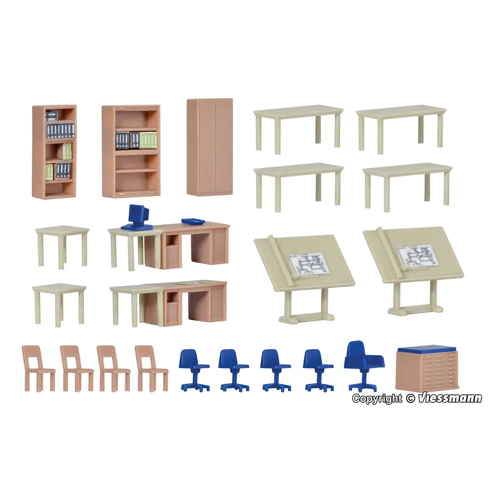 Mobilier de bureau - Kibri 38655 - HO 1/87