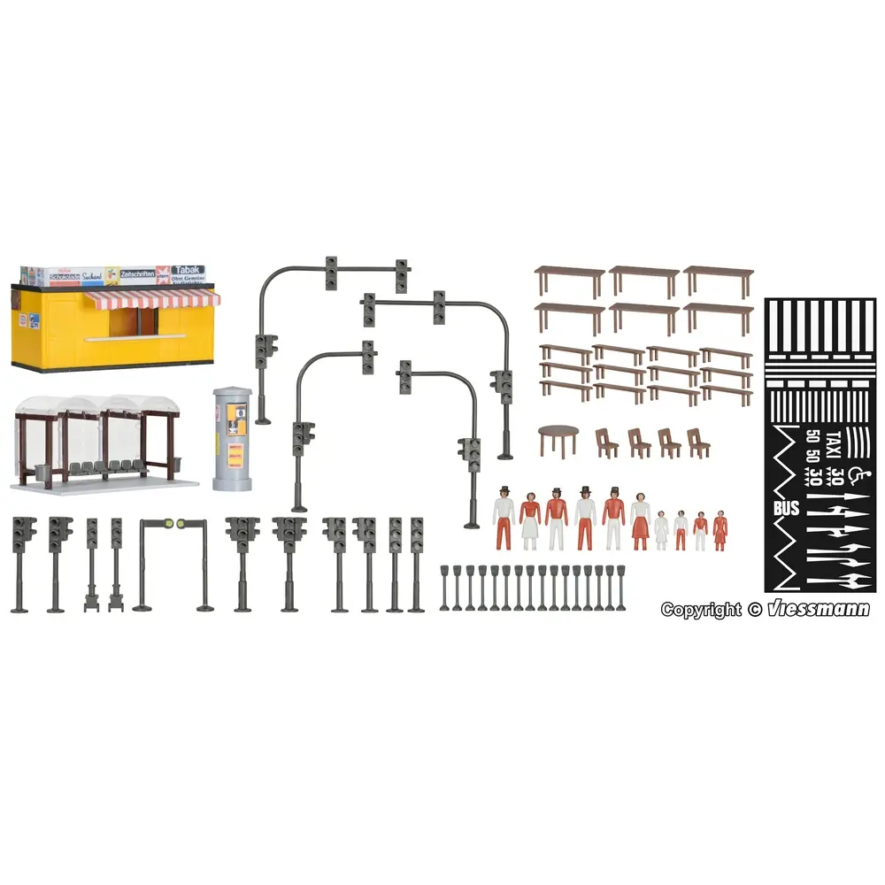 Accessoires de ville - Kibri 38102 - HO 1/87