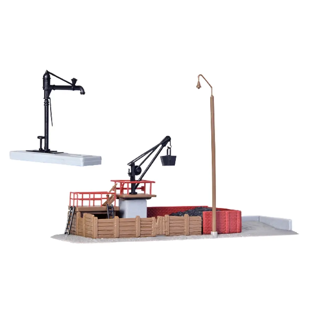 Installation ravitaillement de charbon avec grue à eau - Marron / noir - KIBRI 37434 - Échelle N 1/160ème - 120 x 40 x 79 mm