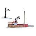 Installation ravitaillement de charbon avec grue à eau - Marron / noir - KIBRI 37434 - Échelle N 1/160ème - 120 x 40 x 79 mm