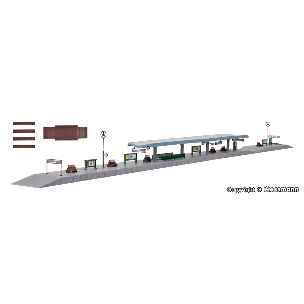 Quai de la gare de Bad Nauheim gris - Kibri 36720 - Z 1/220