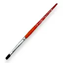 Pinceau plat N°04 pour aquarelle en poil de poney, embout en nickel, manche court - Kolibri 0712/04