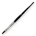 Pinceau plat N°04 en poil de martre rouge, virole argentée, manche court - Kolibri 0788/04