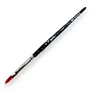 Pinceau plat N°04 en poil de martre dorée synthétique, virole argentée, manche bleu & court - Kolibri 7008/04