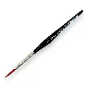 Pinceau rond N°03 en poil synthétique de martre orange, virole en nickel, manche court - Kolibri 8881/03