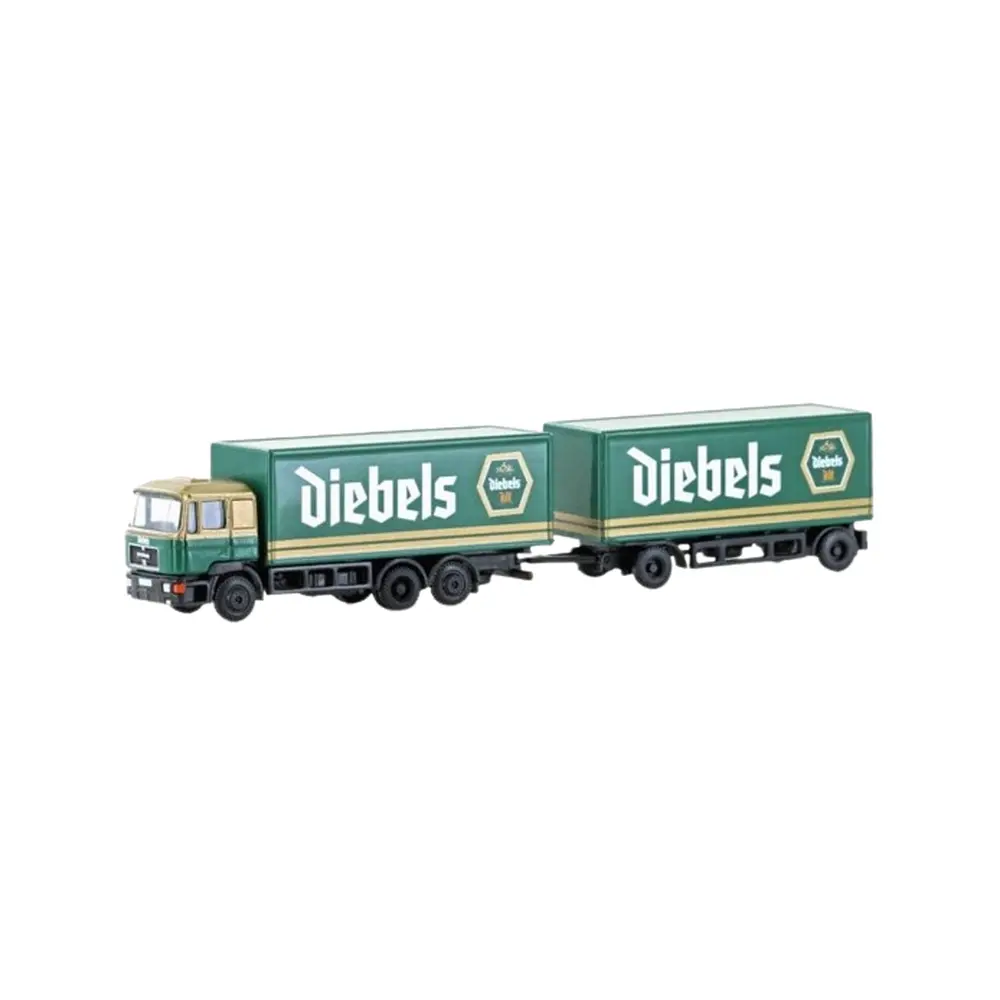 Camion Man F90 3-achs koffer-hängerzug diebels - Lemke 4606 - N 1/160