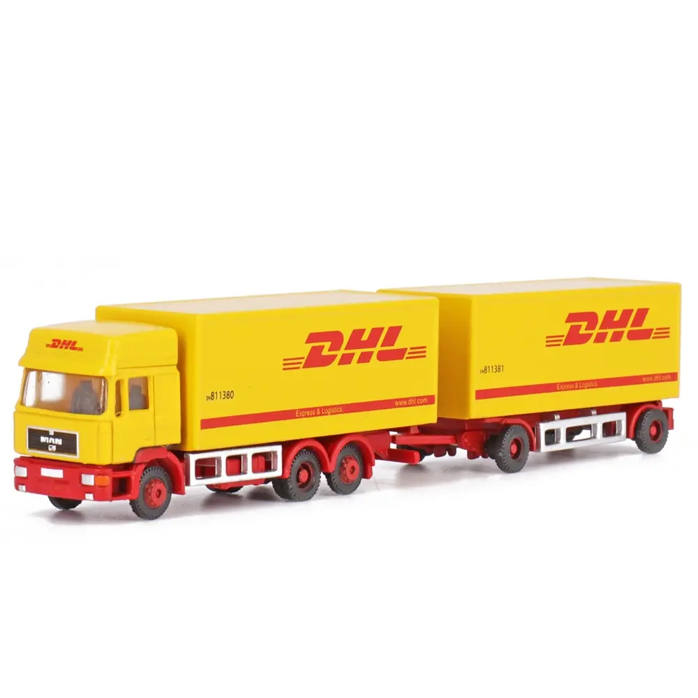Camion MAN F90 et remorque remorque DHL - HOBBY 66 / LEMKE 4607 - N : 1/160