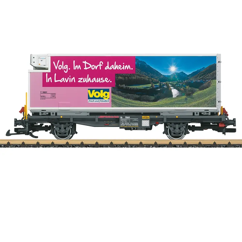 Wagon porte-conteneurs - LGB L46896 - G 1/22,5 - RhB - Ep.VI