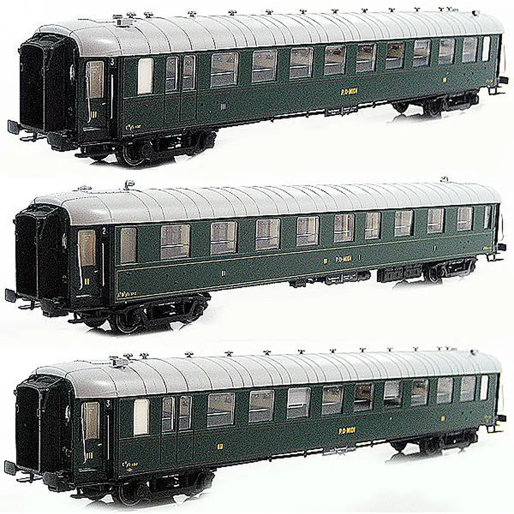 Set de 3 voitures voyageurs Ocem - LS Models 40200 - HO 1/87 - SNCF - Ep II - 2R