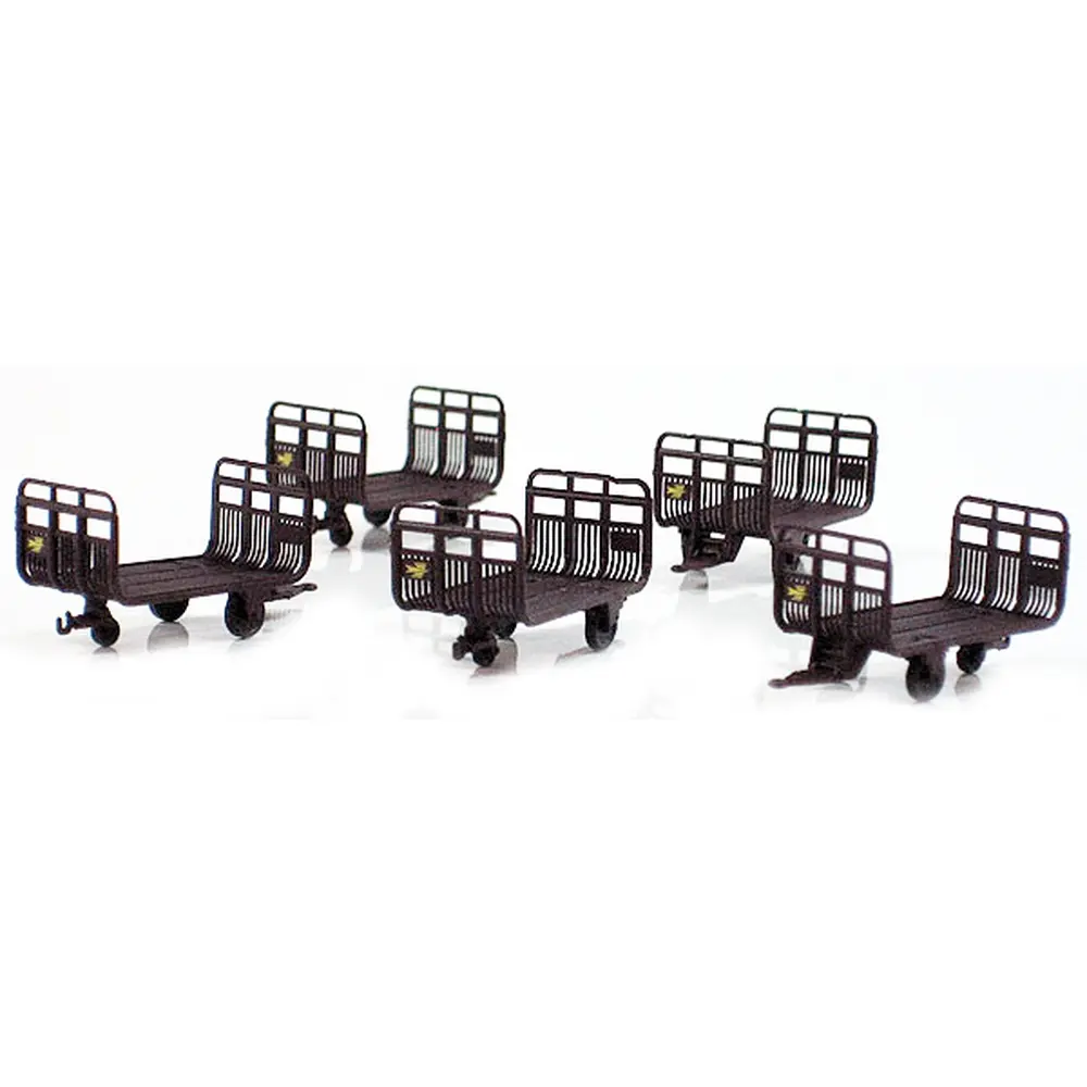 Lot de 5 chariots PTT brun foncé