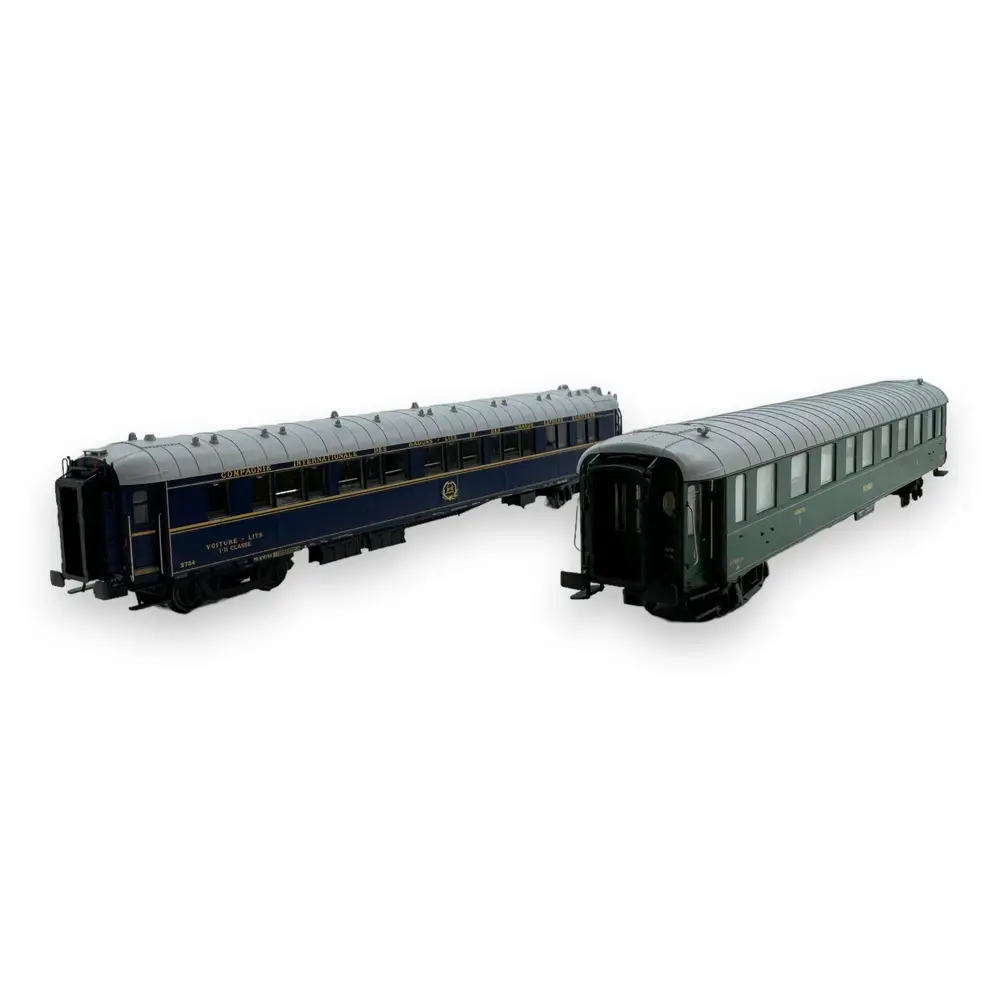 Coffret Voiture OCEM Couchette Verte + Voiture CIWL S2 - Bleue - LS MODELS 40902 - HO : 1/87 - EP. II