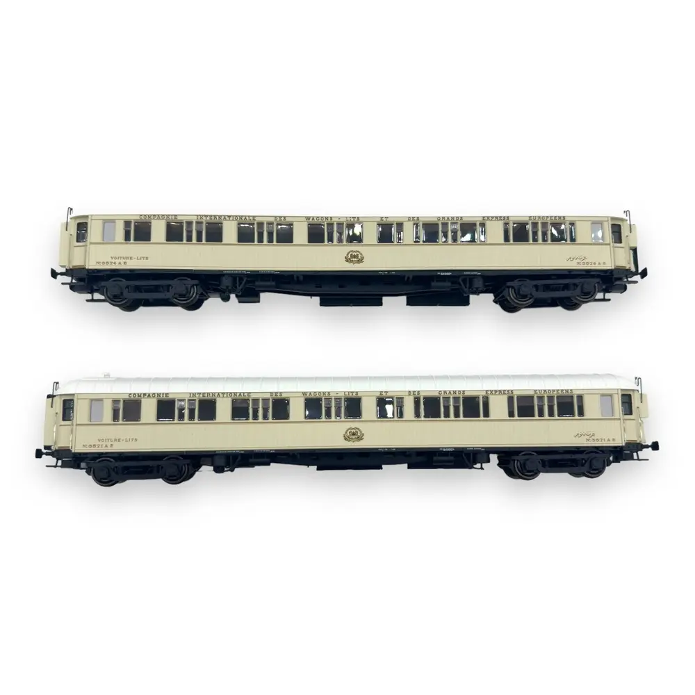 Set de 2 voitures lits type S livrée blanche avec monogramme - LS Models 49143 - HO 1/87 - CIWL - Ep II - 2R