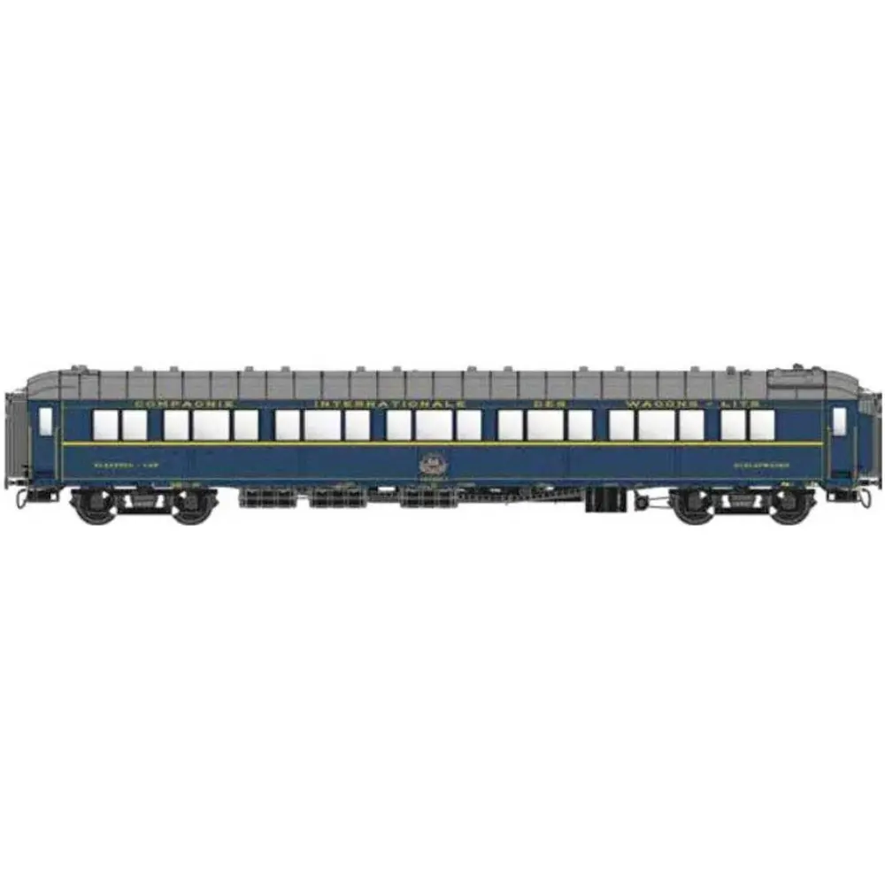 Voiture voyageurs CIWL WL ZO livrée bleu 1968 avec monogramme n° 61 87 71-47 457-9