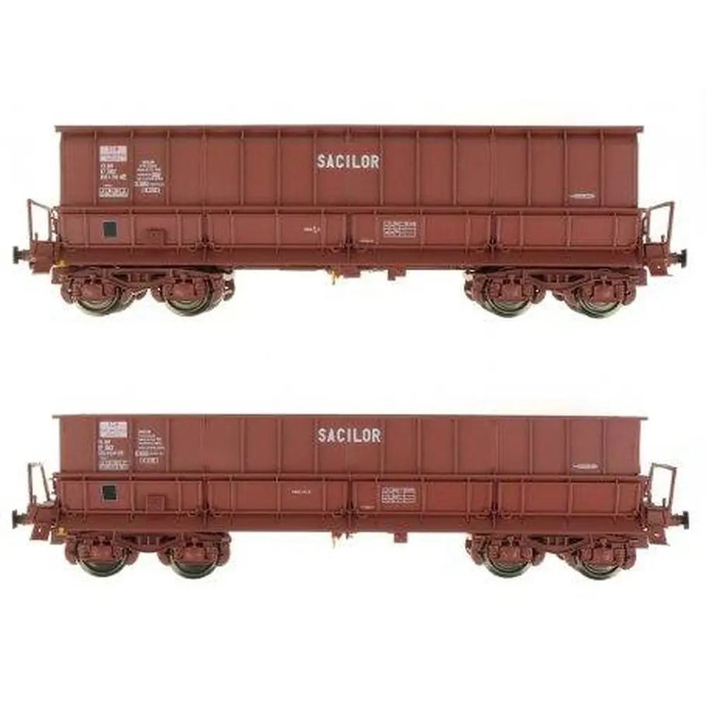 Set de 2 wagons tombereaux SACILOR - LS Models 30800 - HO 1/87 - SNCF - Ep IV - 2R