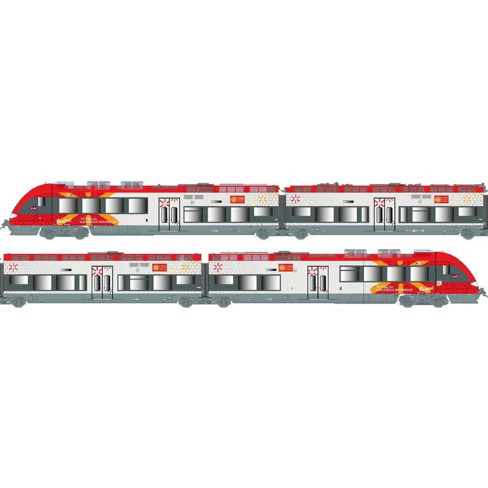 Rame automotrice AGC Z 27601/27602 - LS Models 10092 - HO 1/87 - SNCF - Ep V/VI - Analogique - 2R