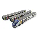 Set de 3 voitures TER Alsace - LS Models 41231DC - HO 1/87 - SNCF - EP VI - 2R