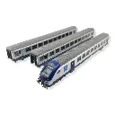 Set de 3 voitures voyageurs TER AURA - LS Models 41232DC - HO 1/87 - SNCF - Ep VI - 2R